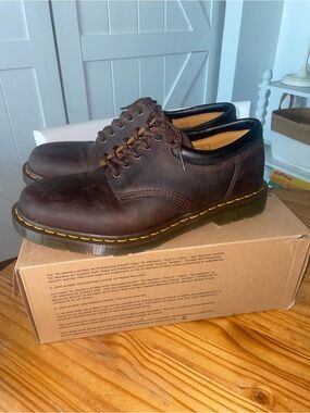 Dr Martens 5 eyelet 8053 Lace-Up Dark Brown Crazy Horse Leather 11849201 Sz 12